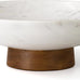 Marble Decorative Fruit Bowl for Home Decor Entryway Pedestal Bowl - White