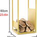 Modern Firewood Log Rack, Small Spaces Indoor Outdoor Fire Log Stacker Stand, Carrier Heavy Duty Firewood Holder for Patio Deck (Color : Gold)