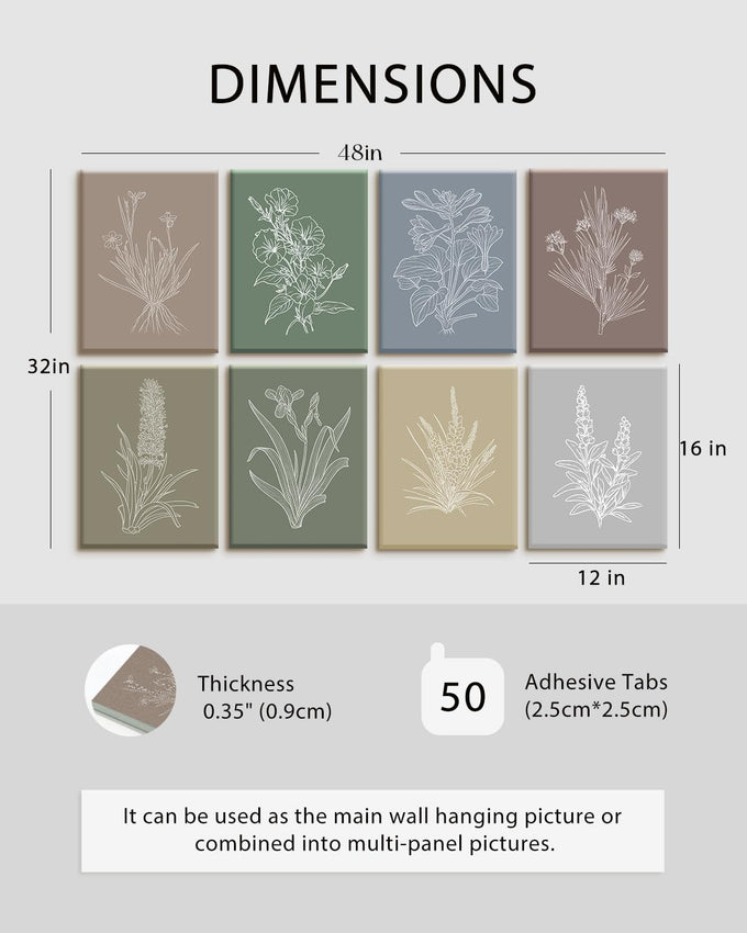 VIYYIEA Art Acoustic Wall Panel, Boho Botanical Sound Absorbing Panels