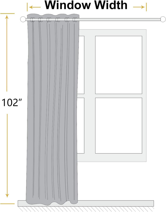 ChrisDowa Tan Blackout Curtains 102 Inches Long 2 Panels for Bedroom