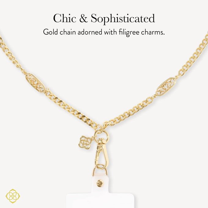 Kendra Scott Crossbody Phone Chain - Neck Phone Lanyard - Gold Filigree