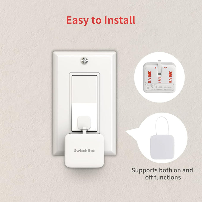 SwitchBot Bot White & Hub Mini Kit: Automate IR Devices & Physical Switches with Alexa/Google Voice Control, App Scenes & Timers.