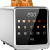 Smart Toaster 2 Slice with Touchscreen, 900W Stainless Steel Wide Slot 1.5 Inch, BreadID Tech Live Countdown Timer, Memory Function, Defrost Reheat for Bagel Waffle Bread, Kitchen Essentials