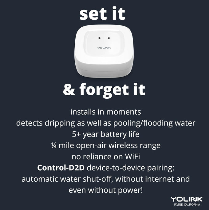 YoLink Water Leak Sensor 1 Kit: 6-Pack + Hub