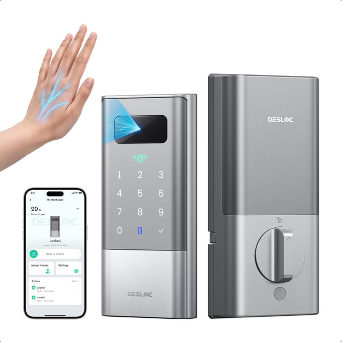 DESLOC Fingerprint WiFi Smart Lock, K120 Keypad Deadbolt Up to 16 Months