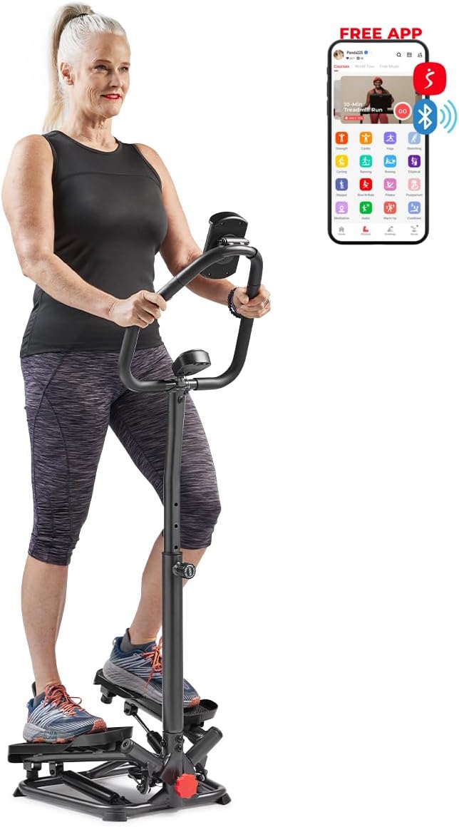 Sunny Health & Fitness Smart Twist Stair Stepper with Adjustable Handlebar