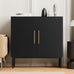 Black Storage Cabinet with Doors, Modern Accent Cabinet, Free Standing Cabinet with Adjustable Shelf, Wooden Buffet Sideboards for Living Room, Kitchen, Dining Room, Entryway