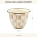 MACKENZIE-CHILDS Enamel Flowerpot, Brown-and-White Mocha Check