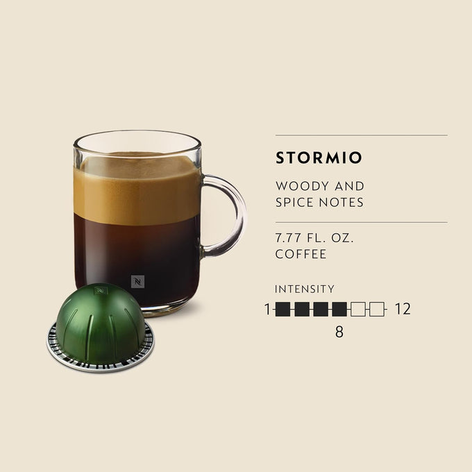 Nespresso Vertuo, Stormio, Dark Roast, 30-Count Coffee Pods