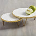 Mud Pie Marble and Gold Edge Riser Set, small 3" x 8" dia | large 4" x 10" dia