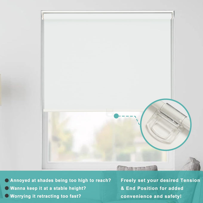 Changshade Blackout Roller Shades Cordless for Windows,100% Room Darkening Window Blinds for Bedroom,Thermal Insulated UV Protection,Easy Install Pull Down Shades for Home,35.5" w x 72" h,White