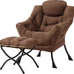 Tiita Lazy Chair with Ottoman, Comfy Reading Accent Chair, Dark Grey