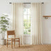 NICETOWN Natural Thick Linen 120 inch Curtains, Pinch Pleated/Rod Pocket/Back Tab Privacy Added Window Treatments with Light Filtering for Bedroom/Living Room, W52 x L120, 2 Panels