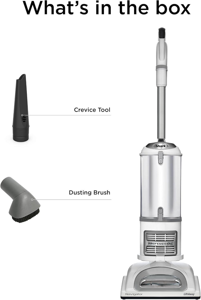 Shark Navigator Lift-Away Vacuum, HEPA, Pet Hair, White/Silver, NV356E