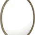 Creative Co-Op Oval Metal Filigree Footed Tray with Mirror, Gold Finish