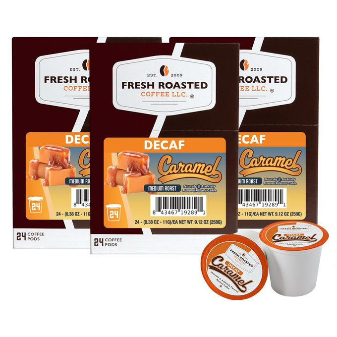 Fresh Roasted Coffee, Organic Water-Processed Half-caf Variety Pack K-Cup Pods for Keurig Brewers, Medium Roast, USDA Organic, Kosher, 96 Count Loose Pack