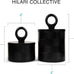 Premium Designer Black Wood Canister with Lids - Set of 2 - Decorative Jars for Kitchen Decor, Dining Room and Pantry