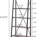 BON AUGURE 5 Tier Ladder Shelf, Leaning Bookshelf, Wood Metal Storage Shelf