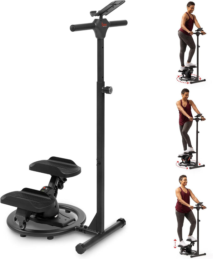 Sunny Health & Fitness Swivel Stepper w/Handlebars & 3 Motion Modes