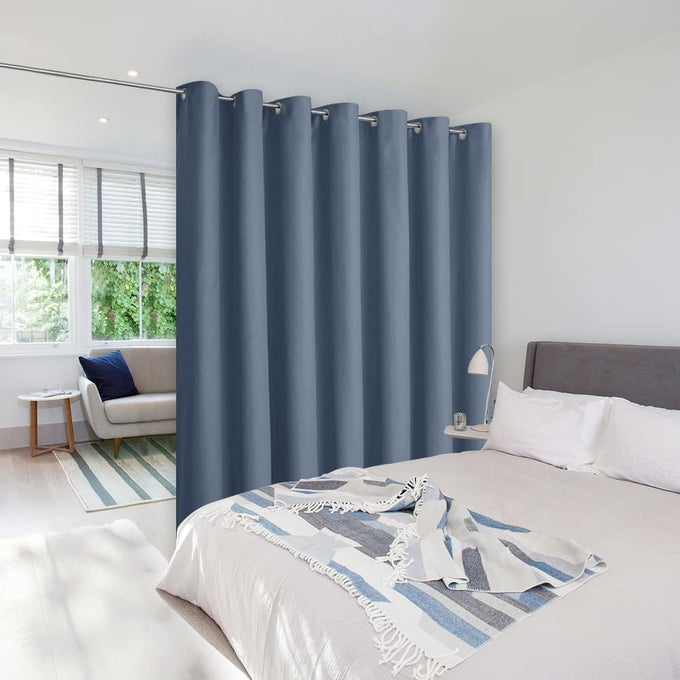 NICETOWN Wall Curtain for Bedroom, Room Divider Curtain for Doorways, Vertical Blind for Sling Door, Privacy Sound Reduction Room Dividers for Patio (Silver Grey, 1 Panel, 8ft Tall x 12.5ft Wide)