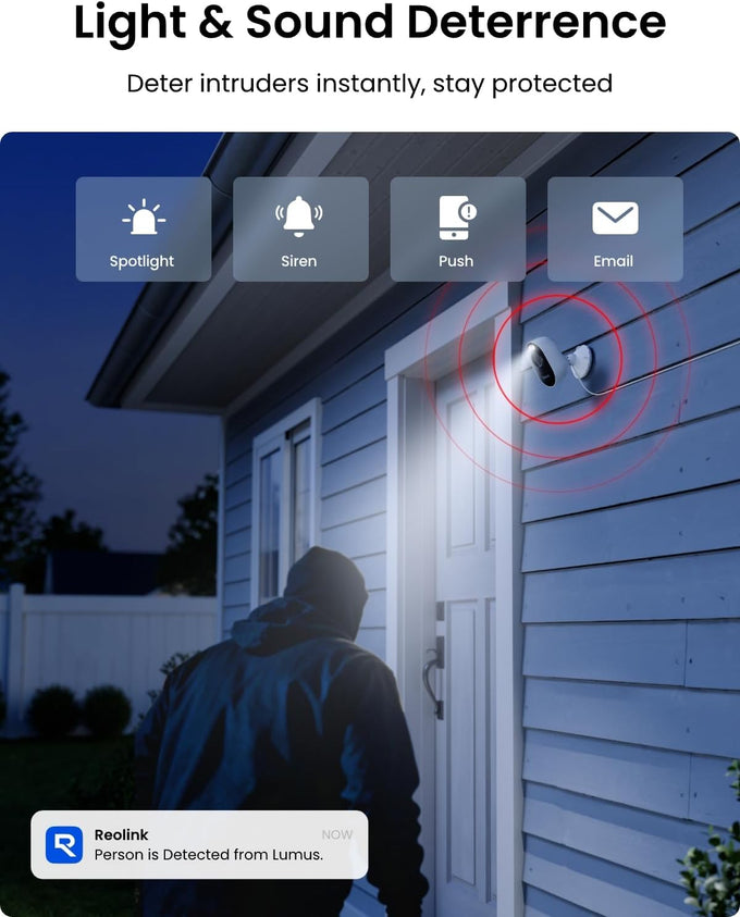 REOLINK Lumus 2K 4MP Security Camera Outdoor, Plug-in Power WiFi Camera