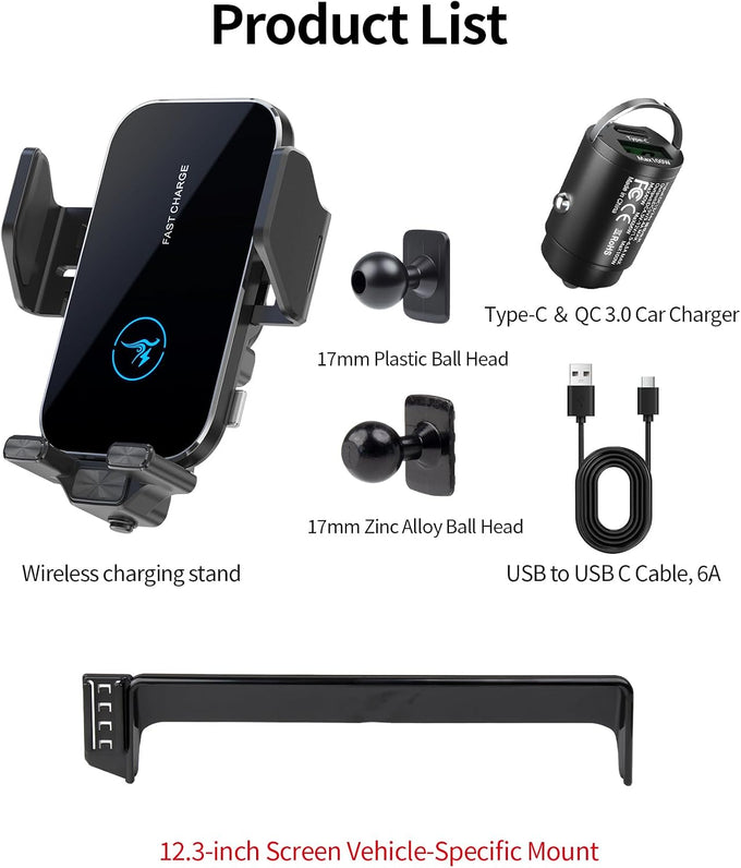 Wireless Charger Car Phone Holder for 2026 Honda Passport/Pilot 12.3 Screen
