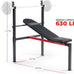 Sunny Health & Fitness Weight Bench & Squat Rack for Strength Training