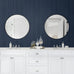 Faux Wood Panel Prepasted Wallpaper (Naval Blue)