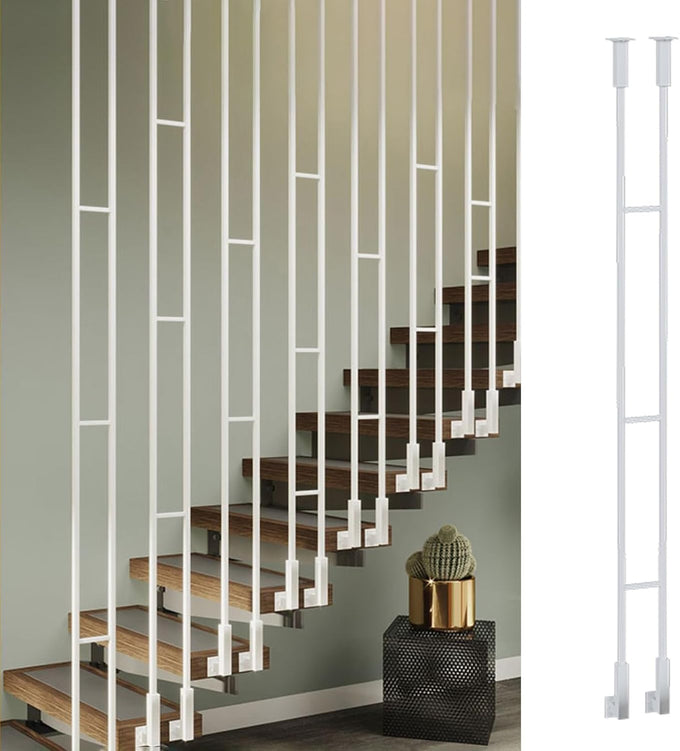 Customizable Styles Wrought Iron Balusters, Black/Gold/White Stair Rods for Steps/Corridor, Universal Metal Stair Spindles for Prevent Falling(Gold (1 pc),30in/76cm)
