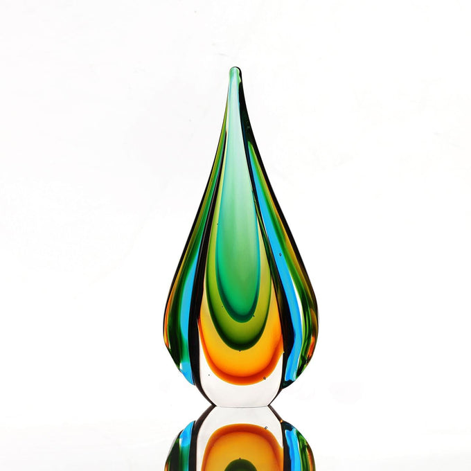 YAOYUAN Handmade Murano Glass Sculpture for Home Decor,18.11in Height (Sculpture Extra Large)