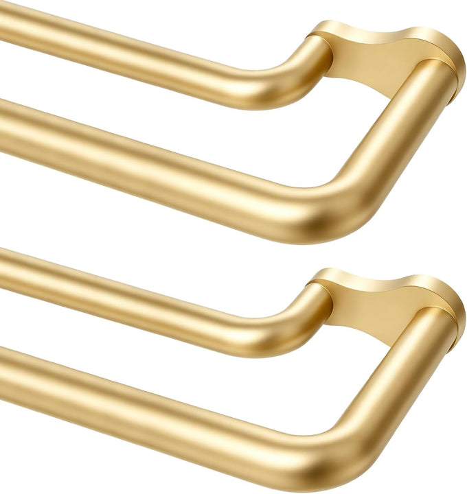 KAMANINA 2 Pack Double Curtain Rod 32 to 86 Inch, Gold Blackout Drapery Rod