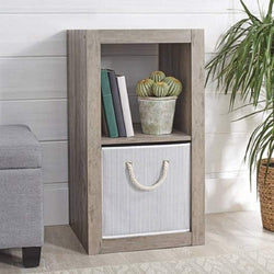 Better Homes and Gardens.. Bookshelf Square Storage Cabinet 4-Cube Organizer (Weathered) (White, 4-Cube) (Rustic Gray, 2-Cube)