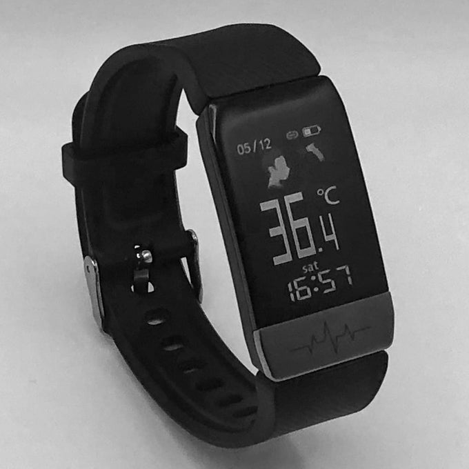 Smartwatch Temperature Tracker, Early-Warning System, COVID-19 (and Beyond), 3 Month Trial for Alerts, Black, Protect Your Loved Ones