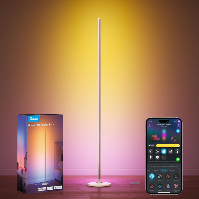 Govee RGBIC Floor Lamp Basic, 1000lm LED Corner Lamp, Black