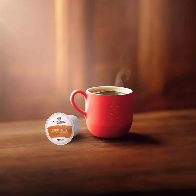 Gloria Jean's Coffees Butter Toffee, Single-Serve Keurig K-Cup Pods, Flavored Medium Roast Coffee, 96 Count