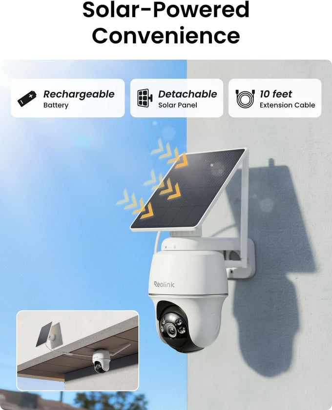 REOLINK 360° PT Solar Security Cameras Wireless Outdoor System 2 Pack