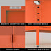 Washsemba 2 Door Accent Cabinet,Orange Metal Storage Cabinet with Adjustable Shelf,2-Tier Shelf,Multipurpose Metal Locker Storage for Office Home,Music Studio (Orange)