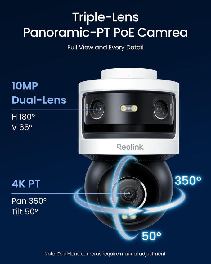 REOLINK OMVI 3i PoE Triple-Lens PoE Security Camera with Auto Tracking