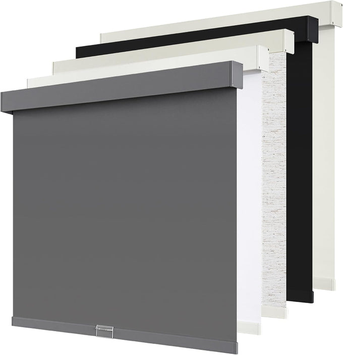 SUNOFF Cordless Blackout Roller Shades Blinds for Windows,34"W x 72"H,Black