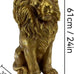 Large Golden Lion Garden Statue, 24" Resin Regal Sitting Lion Sculpture for Front Door, Luxury Home Entrance Guardian Decor, Outdoor Animal Figurine, Feng Shui Protection Beast