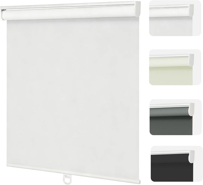 Changshade Blackout Roller Shades Cordless for Windows,100% Room Darkening Window Blinds for Bedroom,Thermal Insulated UV Protection,Easy Install Pull Down Shades for Home,35.5" w x 72" h,White