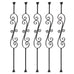 Balusters for Staircase Interior - Stair Railing Spindles, Iron Banister, Hollow Square, 1/2inch x 44inch, Crescent and Straight Balusters and Swivel Shoes (Pack of 10), Satin Black