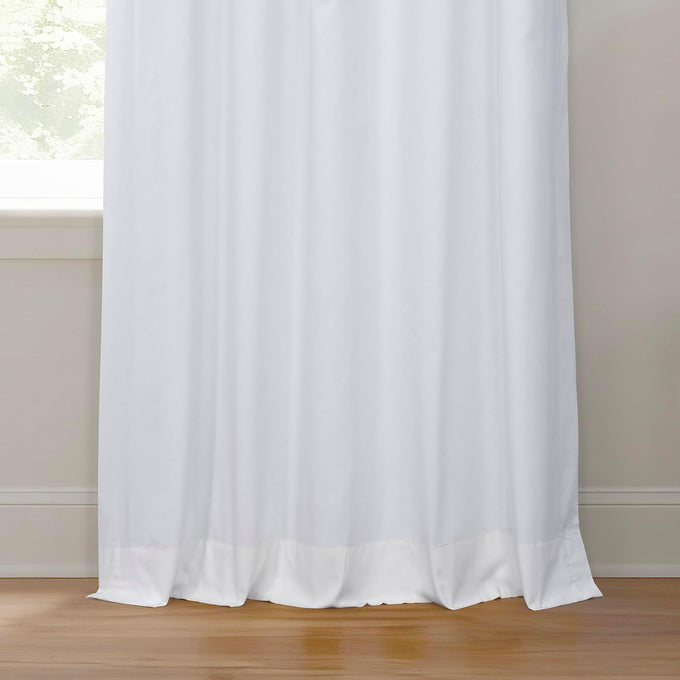 HPD Half Price Drapes Cotton True Blackout Curtains 108 inches Long Solid Thermal Insulated Window Treatment Curtain 50 X 108 (1 Panel), PRCT-BO09B-108, Whisper White