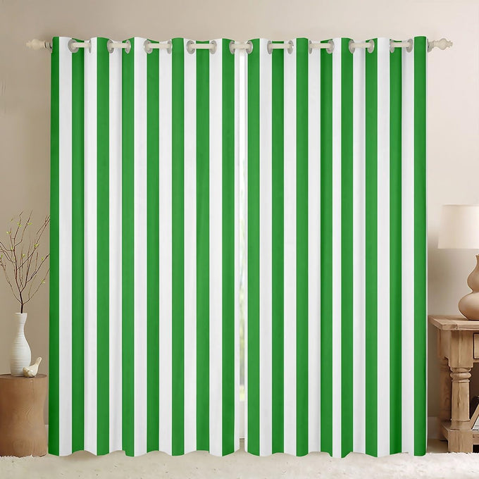 Feelyou Yellow White Striped Blackout Curtains Striped Darkening Drapes for Bedroom Living Room Decor Basic Simple Thermal Insulated Shades Geometric Window Treatments, 2 Panels 52 x 90 Inch