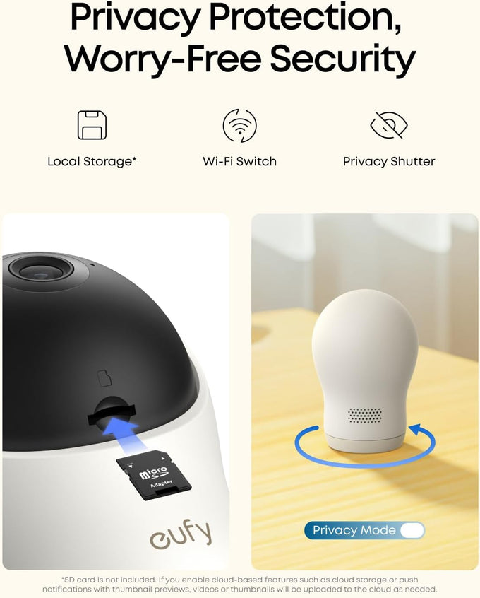 eufy Baby Monitor C10, 2K Camera, 4.5" 480p Display, No Wi-Fi