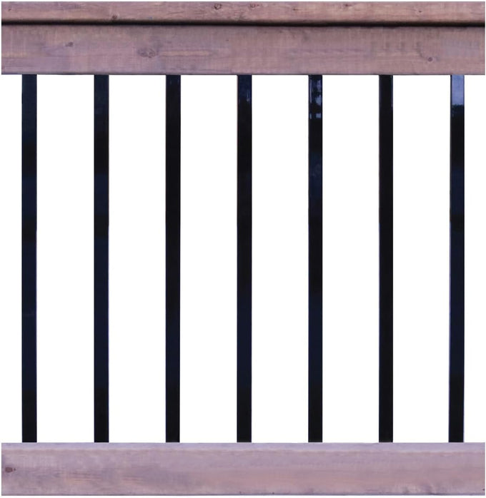 Baluster 1" x 1/2" Rectangular 38" Long, Powder Coated Black - RCTB38 (10 pcs)