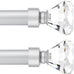 Black 2 Pack Window Treatment Single Curtain Rod, Adjustable Drapery Rod Set from 48 to 86 Inches with Crystal Finial Finials(4-7.2ft), 1-Inch Diameter Curtain Rods for Windows
