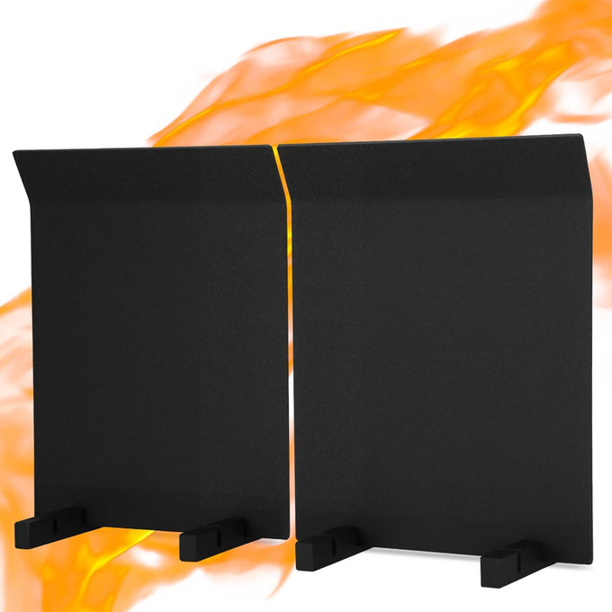 26" Fireplace Back Plates with Feet, Lightweight Firebacks for Fireplace, Iron Fireplace Reflector Plate, Fireplace Heat Reflector, Fireplace Wall Protection, Heat Resistance up to 1400°F