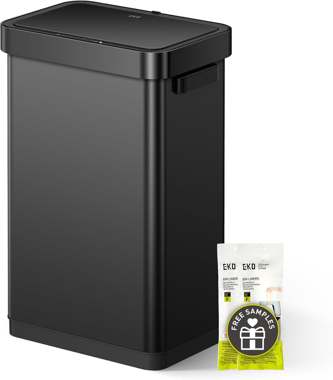 EKO Mirage X 80 Liter / 21.1 Gallons Motion Sensor Trash Can or Recycling Bin, Automatic Large Kitchen Trash Can Touchless, Stainless Steel