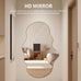 BST FURNH Cloud Shaped Wall Mirror 33.5x20.5 Inch - Large Irregular Asymmetrical Mirror for Living Room Bedroom Bathroom Entryway, Frameless Decorative Wall Mounted Mirror, White